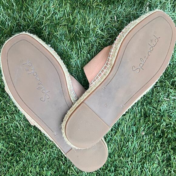 Splendid Anthropologie Blake Buckle Espadrille Double Strap Slides Sandals 7.5 - Picture 9 of 10